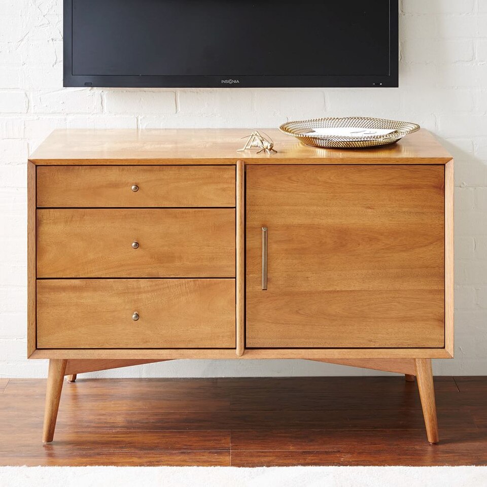 small mid century media console
